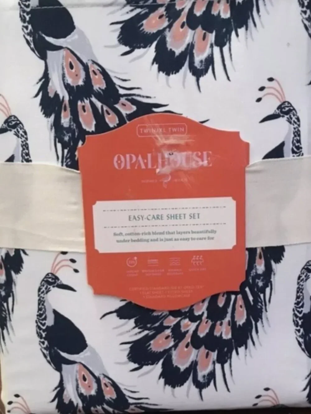 ISO ISO ISO FULL SIZE OPALHOUSE BLUE PEACOCK SHEET SET